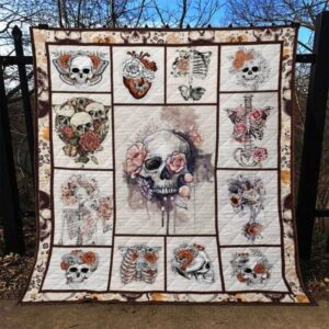 Skull Quilt Blanket Ver 56  Quilt